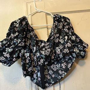 Pretty little thing black blouse NEVER WORN